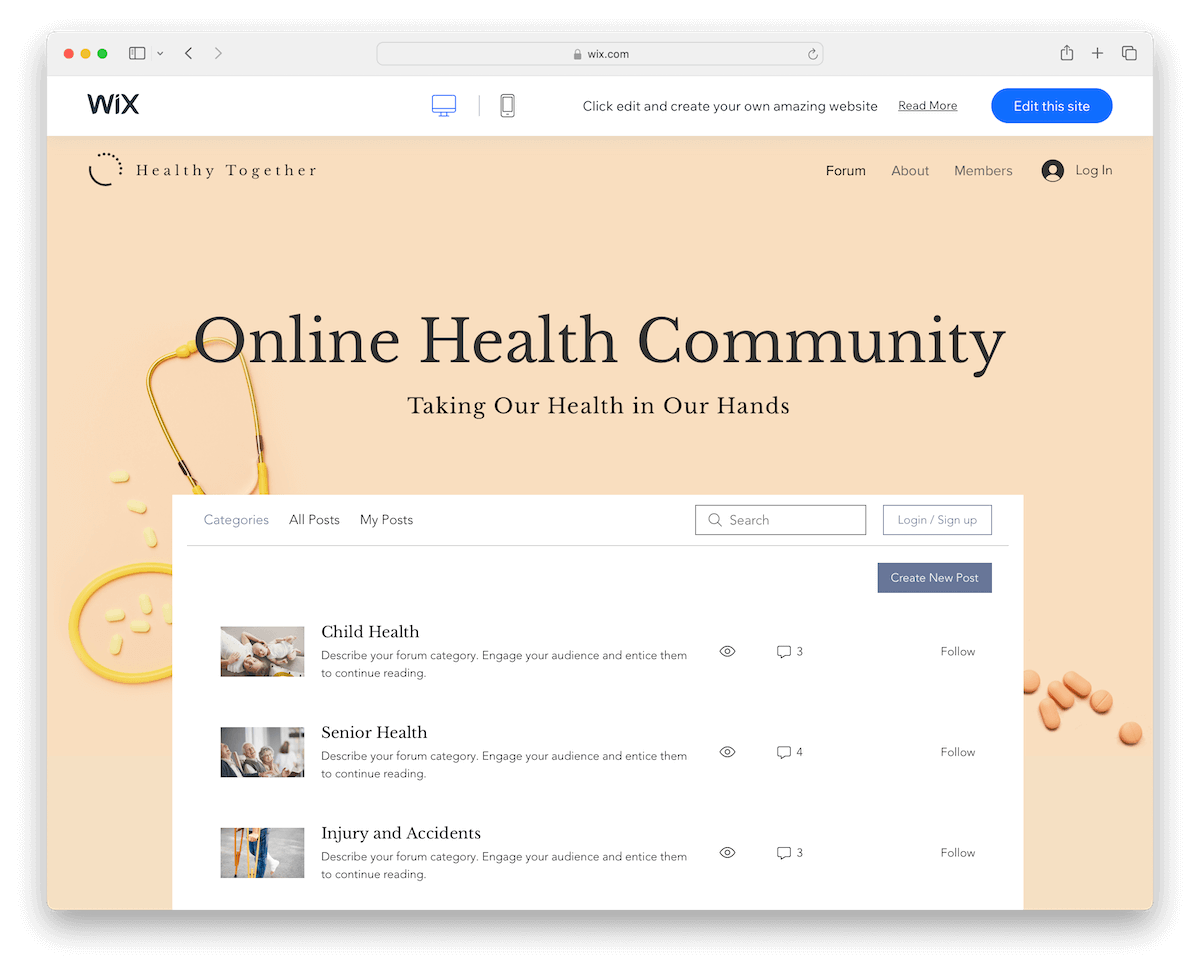 wix forum examples