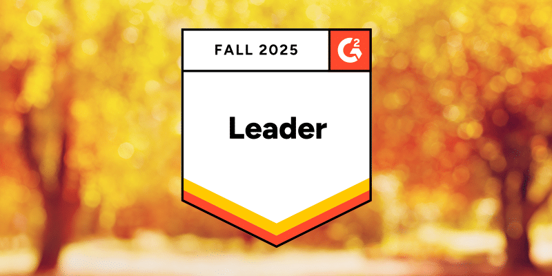 Badge reading "Leader" for Fall 2025 by G2, featuring BetterCloud as a top SaaS Management Platform, on a blurred autumn backdrop.